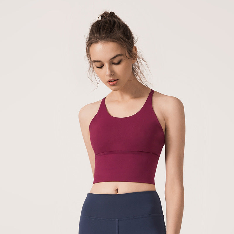 Thin Horizontal Band Bra Summer Sports Fitness Women'S Yoga Mat Underwear Bra