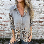 Women's Printed Autumn Leisure Long Leopard-print Shirt