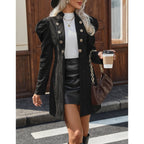 Double Breasted Suede Suit Waist-tight Commuting Elegant Large Coat