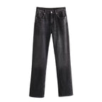 Autumn And Winter Jeans High Waist Straight Pants Women's Wide-leg Pants