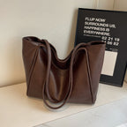 Soft Leather Shoulder Bag Large Capacity Commuter Totes Shopping Travel Bags For Women