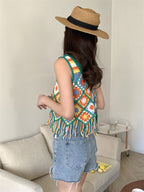 Women's Korean-style Crocheted Tassel Knitted Camisole
