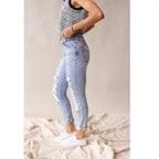 European And American Spring And Summer Leisure Fashion Holes High Waist Jeans For Women